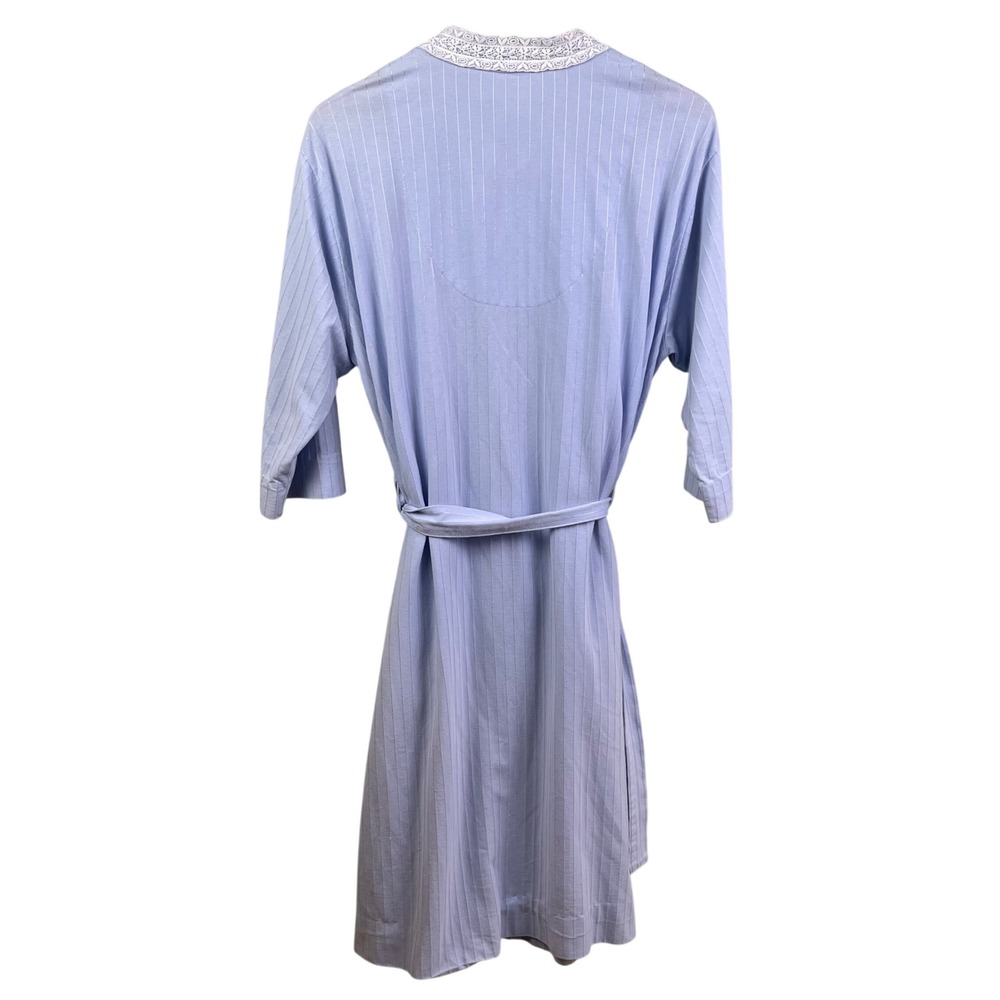 Eileen‎ West Periwinkle Lace Trim Open Kimono Robe Sleepwear Lounge Small READ - Picture 3 of 6